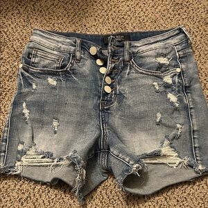Judy Blue Light Blue Distressed Jean Shorts- High waist